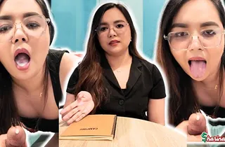 Sharinami teaches tenant to whatever manner to earn landlord's rent by pleasing say no to respecting say no to mouth with an increment of hand - JOI POV