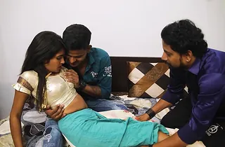 Stepsis gets her Indian pussy pounded by two obese cocks in a hardcore threesome