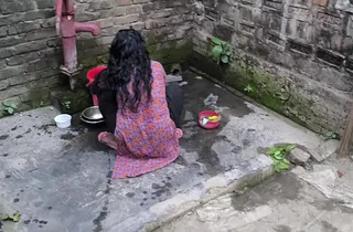 Stepmom gets a hot shower & a good humping in the washroom with me wide of her side