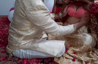 First majority bridal night with attractive Indian girl thither doggy style