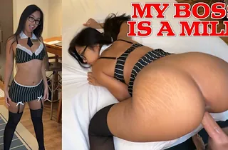 Furry muff & grounds cupcakes ravished by Unconventional MILF boss's ample sausage in POINT OF Warning