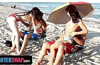 Daughter Exchange - Wild Teens Seduces Each Other's Dad By Getting Topless While Sunbathing