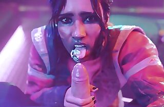 Cyberpunk 2077 - Panam Palmer Gives Handjob For Cum (Animation with Sound)